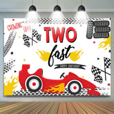 Lofaris Growing Up Two Last Racing Car Happy Birthday Backdrop